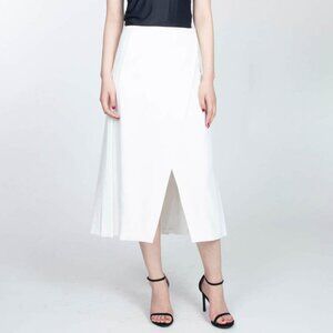 NWT Beaufille Kari Wrap Skirt – White, Size 8 – MSRP $570 – Pleated Midi Skirt